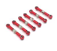 MKIUYVD Rc Biella per Auto per Axial per Wltoys A949 1/18 RC Crawler Parti Aggiornate 6 Pezzi Barra di Collegamento dello Sterzo Regolabile Servo Linkage Link(Red)