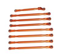MKIUYVD Rc Biella per Auto per Axial SCX6 per JLU 1/6 RC Crawler Auto Parti Aggiornamento 8 Pezzi Collegamenti Metallici Barra Sospensione Set di con estremità Asta Metallo(Orange)