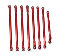 MKIUYVD Rc Biella per Auto per Axial SCX6 per JLU 1/6 RC Crawler Auto Parti Aggiornamento 8 Pezzi Collegamenti Metallici Barra Sospensione Set di con estremità Asta Metallo(Red)