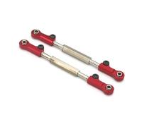 MKIUYVD Rc Biella per Auto per JLB per Racing per Cheetah 11101 21101 J3 per Speed EA1018 1/10 RC Auto Parti 2 Pezzi Metallo Anteriore Posteriore Collegamento Asta di(Red)