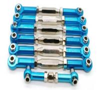 MKIUYVD Rc Biella per Auto per Traxxas per Slash 4X4 5807 HQ727 1/10 RC Auto Aggiornamento Parte 7 Pezzi Collegamento Sterzo Metallo Servo Link Pull Rod Set(Blue)