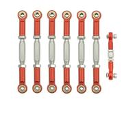 MKIUYVD Rc Biella per Auto per Traxxas per Slash 4X4 per VXL 2WD per Rustler per Stampede 1/10 RC Parti di Automobili Tenditori Metallo Camber Link Asta Collegamento Set(Red)