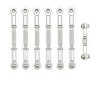 MKIUYVD Rc Biella per Auto per Traxxas per Slash 4X4 per VXL 2WD per Rustler per Stampede 1/10 RC Parti di Automobili Tenditori Metallo Camber Link Asta Collegamento Set(White)