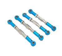 MKIUYVD Rc Biella per Auto per WPL C14 1/16 RC Parte Auto Accessori Parti di Ricambio Aggiornamento 4X Set Aste Collegamento dello Sterzo Lega Alluminio(Blue)