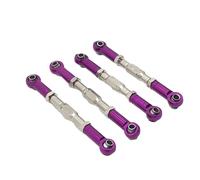 MKIUYVD Rc Biella per Auto per WPL C14 1/16 RC Parte Auto Accessori Parti di Ricambio Aggiornamento 4X Set Aste Collegamento dello Sterzo Lega Alluminio(Purple)