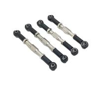 MKIUYVD Rc Biella per Auto per WPL C14 1/16 RC Parte Auto Accessori Parti di Ricambio Aggiornamento 4X Set Aste Collegamento dello Sterzo Lega Alluminio(Black)