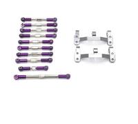 MKIUYVD Rc Biella per Auto per WPL C14 C24 C24-1 B14 B24 1/16 RC Auto Parti di Aggiornamento Accessori Tirante Metallo Collegamento dello Sterzo Set Base(Purple)