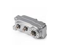 MKIUYVD Scatola Ingranaggi per Axial SCX10 Chassis Prefixal Trasmissione Ad Ingranaggi Planetari Aggiornamento Custodia di Trasferimento in Metallo con Albero Inverso 1/10 RC Crawler(Silver)