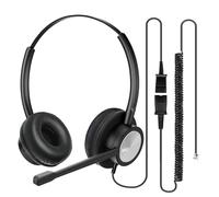 MKJ Cuffie telefoniche con microfono con cancellazione del rumore, cuffie cablate per call center e ufficio, cuffie doppie con jack RJ9 per Cisco 7861 7942G 7945G 7960 7961G 7962G 8841 8861 9951 9971
