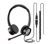 MKJ Cuffie telefoniche RJ9 per telefono Cisco Cuffie cablate con microfono a cancellazione del rumore Dual Ear Call Center Headset con microfono per Cisco 7821 7841 7941G 7942G 7945G 7975G 8841 8865