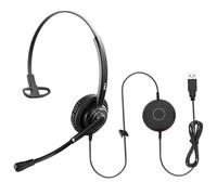 MKJ Cuffie USB con microfono a cancellazione del rumore, cuffie per computer per call center, cuffie da ufficio cablate per laptop, squadre Ms, Zoom, Webex, webinar, conferenze