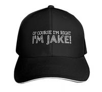 MKJDFTYU Certo Che Ho Ragione, Sono Jake, Nome Divertente Nome Personalizzato, Berretto da Baseball |-f-| Festa in Schiuma Cappello Uscita da Spiaggia Cappelli da Uomo Cappelli da Donna