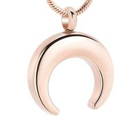 MKJFRLLSA Cremazione Collana Luna Urna Gioielli per Ceneri in Acciaio Inox Cenere Pendente Luna Memorial Gioielli Collana Ricordo per Donne Uomini