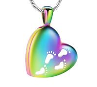 MKJFRLLSA Cuore Cremazione Urna Pendente Collana per Ceneri Acciaio Inox Urne Gioielli per Titolare Ceneri Memoriale Ricordo