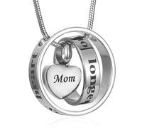 MKJFRLLSA Gioielli di cremazione Non più al Mio Fianco, per Sempre nel Mio Cuore Intagliato Medaglione Collana commemorativa ricordo Ciondolo urna
