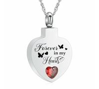 MKJFRLLSA Gioielli per cremazione Urna a forma di cuore di farfalla per le ceneri, donne uomini pendente per ricordo, gioielli commemorativi per sempre nel mio