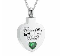 MKJFRLLSA Gioielli per cremazione Urna a forma di cuore di farfalla per le ceneri, donne uomini pendente per ricordo, gioielli commemorativi per sempre nel mio