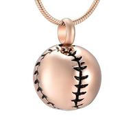 MKJFRLLSA Piccola Collana Urna Commemorativa in Acciaio Inox da Baseball per La Cremazione Ceneri Keepsake Urna Pendente Collana per Donne E Uomini