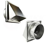 MKK 10797-AMA-010 Scarico Inox, Ø 100 mm, Cappa di Ventilazione in Acciaio