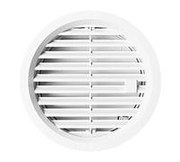 MKK - 20169 - 001 - Griglia di ventilazione 110 mm, richiudibile, griglia di scarico, griglia di ventilazione, rotonda, valvola di ritorno, colore: bianco
