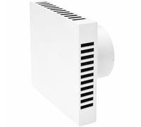 MKK Ventilatore per abitazioni, diametro 100 mm, filtro intercambiabile, per bagno, WC, cucina, montaggio a parete (bianco, Ø 100 mm, timer/riavvolgimento - silenzioso)