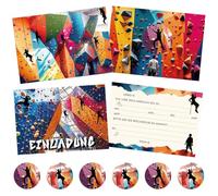 MKKZLPN Biglietti Di Invito Al Compleanno - Set Di Biglietti Di Invito All'Arrampicata Per Bambini 12 Pezzi Biglietti Di Invito Al Compleanno Per Ragazze E Ragazzi Decorazioni Per Feste