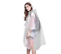 MKLHAVB Poncho Antipioggia Grande da 3 Pezzi, 110 * 130 cm, Impermeabile Unisex in Eva, Spesso, Donna, Uomo, Campeggio, Bicicletta(White)