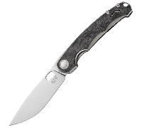 MKM ECLIPSE - MAGNACUT SATIN bld - Ti FRAME, DARK MATTER BLACK CF OVERLAY Linerlock MK EL-GYCF