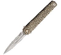 MKM FLAME LIGHT Telaio in titanio e manico in Micarta verde canvas BÖHLER M390 - PUGNALE MK FL02L-GC
