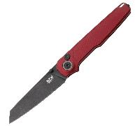 MKM MIURA - CPM Magnacut DSW lama - SOLID impugnatura in alluminio rosso, BUTTON LOCK - REV. CLIP IN