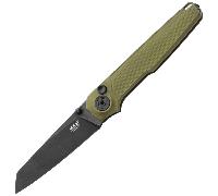 MKM MIURA - CPM Magnacut DSW lama - SOLID Manico in Alluminio Verde, BLOCCO A PULSANTE - CLIP REV. S