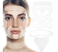MKNZOME Cerotti Antirughe, 18 Pz Adesivi Antirughe per il Viso in Silicone Riutilizzabili per Riduzione de Rughe e Levigatura, Strisce per la Rimozione de Rughe per Fronte Occhi Bocca Collo e Petto