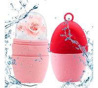 MKNZOME Ice Roller, Ice Roller Viso Ghiaccio Viso Riutilizzabile Rullo di Ghiaccio Facciale per Viso, Facciale Ice Roller per Tonificare Viso Serrare e Tonificare la Pelle Alleviare - Rosa