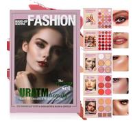 MKNZOME Kit Trucco Tutto in Uno Set Trucco Completo, Palette da 24 Ombretti, 24 Lucidalabbra, 6 Illuminanti, 6 Fard, 7 Contorni, Set Cosmetico Impermeabile a Lunga Durata e Facile da Applicare (B)