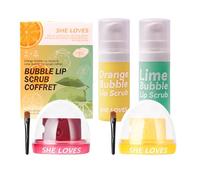 MKNZOME Set per la cura delle labbra, balsamo per le labbra e peeling per le labbra, per la cura delle labbra, riduce le linee e le rughe