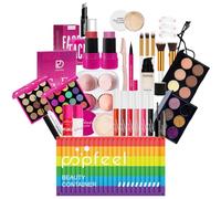 MKNZOME Set Trucchi Donna, Kit Trucco Make Up Completo per Donne e Adolescenti con Fondotinta Ombretto Eyeliner Mascara Rossetto Correttore ecc, Truss Make Up Ideale per Principianti