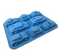 MKNZOME Stampi in Silicone, 8 cavità 3D a Forma di Auto Stampi per Cioccolato Muffin Tray Soap Muffa Cottura Stampo Bakeware per Sapone Caramelle Cioccolato Cupcake Gelatina Budino