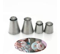 MKNZONE 4 pezzi Decorazione Torta, Professionale Ugello in Acciaio Inox - Bocchette Decorative Accessori per Torte, Cupcakes, Pasta di Zucchero, Biscotti e Pasticceria#3