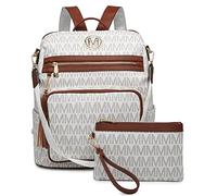 MKP COLLECTION - Zaino versatile da donna, alla moda, convertibile, grande, da viaggio, borsa a tracolla, set con nappa, 2 pezzi