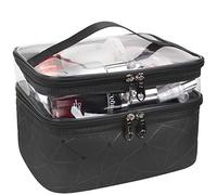 MKPCW Borsa per Cosmetic Borsa doppio strato porta Trucchi Borsa Trucco Valigetta Trucco Makeup Trousse trucchi Beauty Case Donna da Viaggio