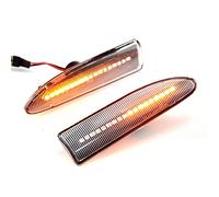 MKptopia 2 indicatori di direzione Compatibile con Ja-guar X-Type 2002 - 2009 auto dinamica laterale LED segnale di rotazione acqua che fluisce lampade di parafango ambra-bianco vetro