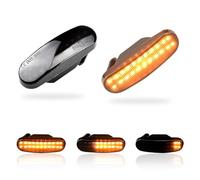 MKptopia 2 pezzi Luce di segnalazione di direzione LED lampada indicatore parafango laterale dinamico Compatibile con Fi-at Dob-lo Pan-da I-dea -Stilo Fi-orino (Nero (versione aggiornata))