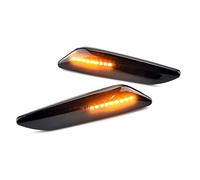 MKptopia 2 pezzi luce indicatore laterale LED dinamica segnale di rotazione, lampada indicatore lampeggiante Compatibile con Al-fa Ro-meo 147 156 Fi-at E-gea Ti-po 356 Lan-cia D-elta Yp-silon Nero