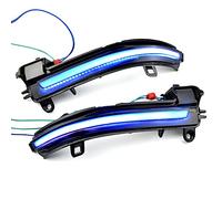 MKptopia 2 pezzi Luce intermittente Indicatori di direzione dinamica LED per specchietto Compatibile con B-MW Series 1 2 3 4 F20 F30 F31 F21 F22 F23 F32 F33 F34 X1 E84 F36 -Giallo+Blu