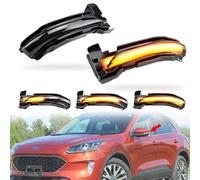 MKptopia 2pcs Compatibile con Fo-rd Es-Cape Ku-ga Eco-sport 2020-2021 Specchio retrovisore ad ala laterale indicatore dinamico lampada lampeggiante