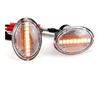 MKptopia 2pcs luci LED segnale di rotazione indicatori specchio laterale sinistro + destro con funzione dinamica compatibile con Fi-at Aba-rth 500/595/695, 500C/312-vetro bianco