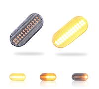 MKptopia LED dinamico marcatore laterale luce segnale di svolta Compatibile con V-W B-ora Golf 3 4 P-assat 3BG Polo 6N SB6 S-EAT Ibiz-a Le-on Sk-oda Fo-rd (Bianco cristallo (versione aggiornata))