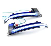 MKptopia Luce di segnale di rotazione a LED a spostamento dinamico, indicatore lampeggiatore per specchietto retrovisore sequenziale compatibile con Au-di A4 A5 S5 B8 A8 Q3 8P, blu e giallo