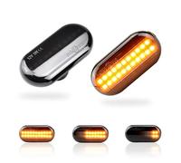 MKptopia Luci di segnale di svolta con indicatore laterale dinamico LED Compatibile con Re-nault O-pel Nis-san Da-cia Du-ster Do-kker Lo-dgy Ren-ault Me-gane 1 C-lio1 (nero) (versione aggiornata))