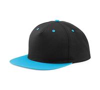 MKR Snapback - Berretto da baseball a 5 pannelli, 100% cotone Nero/Blu Surf Etichettalia unica